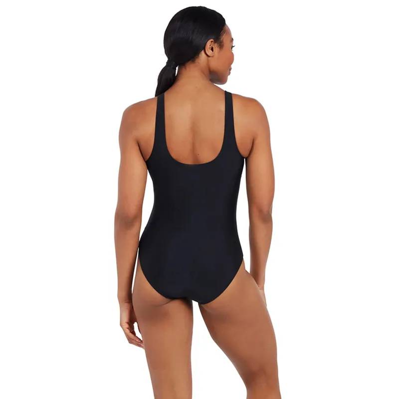 Zoggs Women's Sandon Scoopback One Piece Swimsuit Black-3